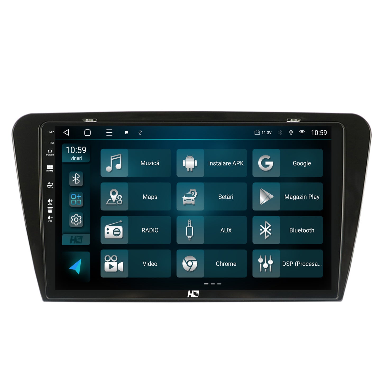 Navigatie HUB64 Skoda Octavia 3 (2013-2018), 8GB RAM, Android, Octacore, Slot Sim 4G, DSP, GPS, Wi-FI, Carplay, Android Auto, USB, Bluetooth, Waze, Touchscreen, 10.1 Inch