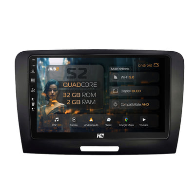 Navigatie HUB64 Skoda Superb 2 (2008-2015), 2GB RAM, Android, GPS, Wi-FI, Carplay, Android Auto, USB, Bluetooth, Radio, Waze, Touchscreen, 9 Inch