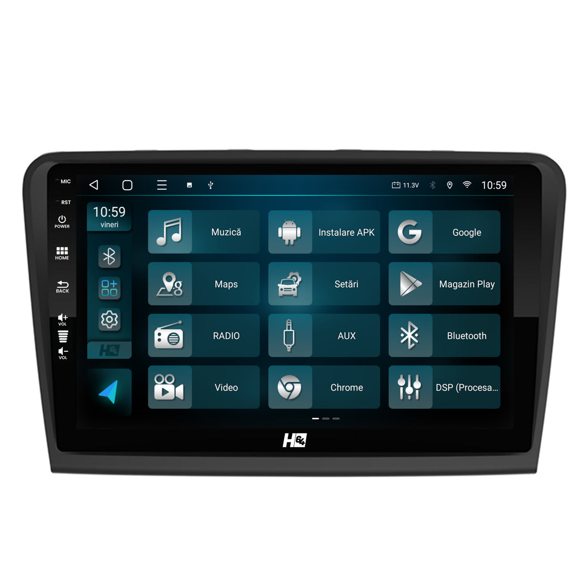 Navigatie HUB64 Skoda Superb 2 (2008-2015), 4GB RAM, Android, Octacore, Slot Sim 4G, DSP, GPS, Wi-FI, Carplay, Android Auto, USB, Bluetooth, Waze, Touchscreen, 10.1 Inch