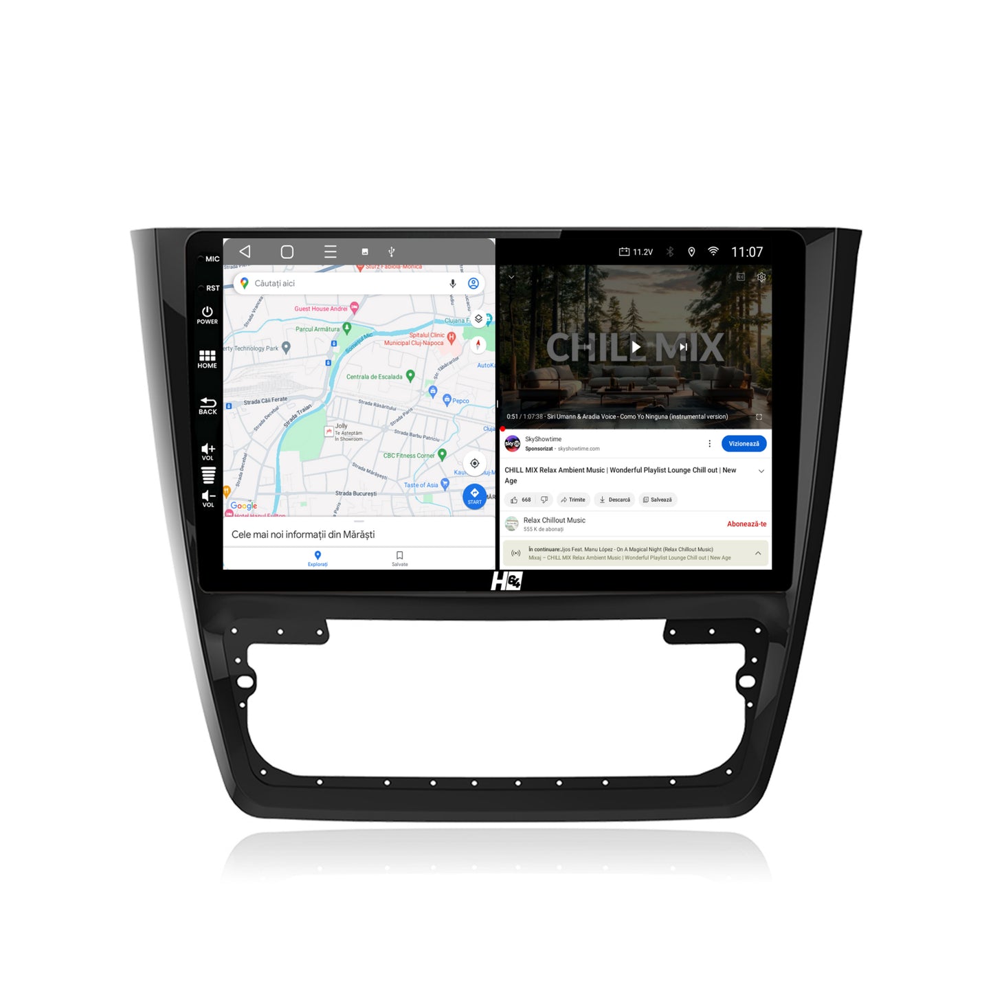 Navigatie HUB64 Skoda Yeti, 2GB RAM, Android, GPS, Wi-FI, Carplay, Android Auto, USB, Bluetooth, Radio, Waze, Touchscreen, 10.1 inch