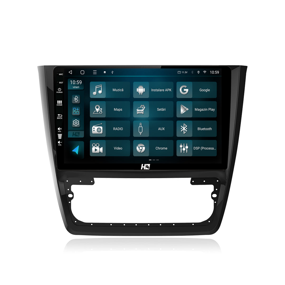 Navigatie HUB64 Skoda Yeti, 2GB RAM, Android, GPS, Wi-FI, Carplay, Android Auto, USB, Bluetooth, Radio, Waze, Touchscreen, 10.1 inch