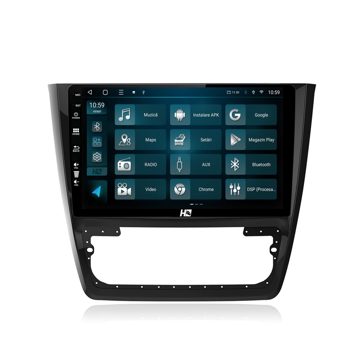 Navigatie HUB64 Skoda Yeti, 4GB RAM, Android, Quadcore, DSP, GPS, Wi-FI, Carplay, Android Auto, USB, Bluetooth, Waze, Touchscreen, 10.1 Inch