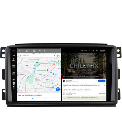 Navigatie HUB64 Smart For Two (2007-2010), 4GB RAM, Android, Quadcore, DSP, GPS, Wi-FI, Carplay, Android Auto, USB, Bluetooth, Waze, Touchscreen, 9 inch