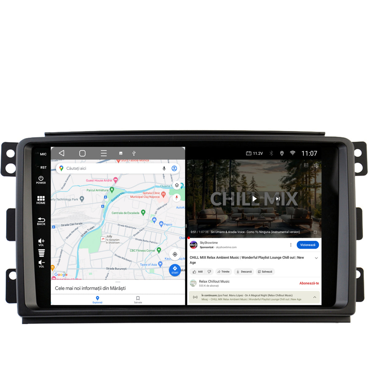 Navigatie HUB64 Smart For Two (2007-2010), 4GB RAM, Android, Quadcore, DSP, GPS, Wi-FI, Carplay, Android Auto, USB, Bluetooth, Waze, Touchscreen, 9 inch