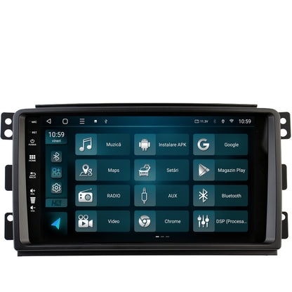 Navigatie HUB64 Smart For Two (2007-2010), 6GB RAM, Android, Octacore, Slot Sim 4G, DSP, GPS, Wi-FI, Carplay, Android Auto, USB, Bluetooth, Waze, Touchscreen, 9 Inch