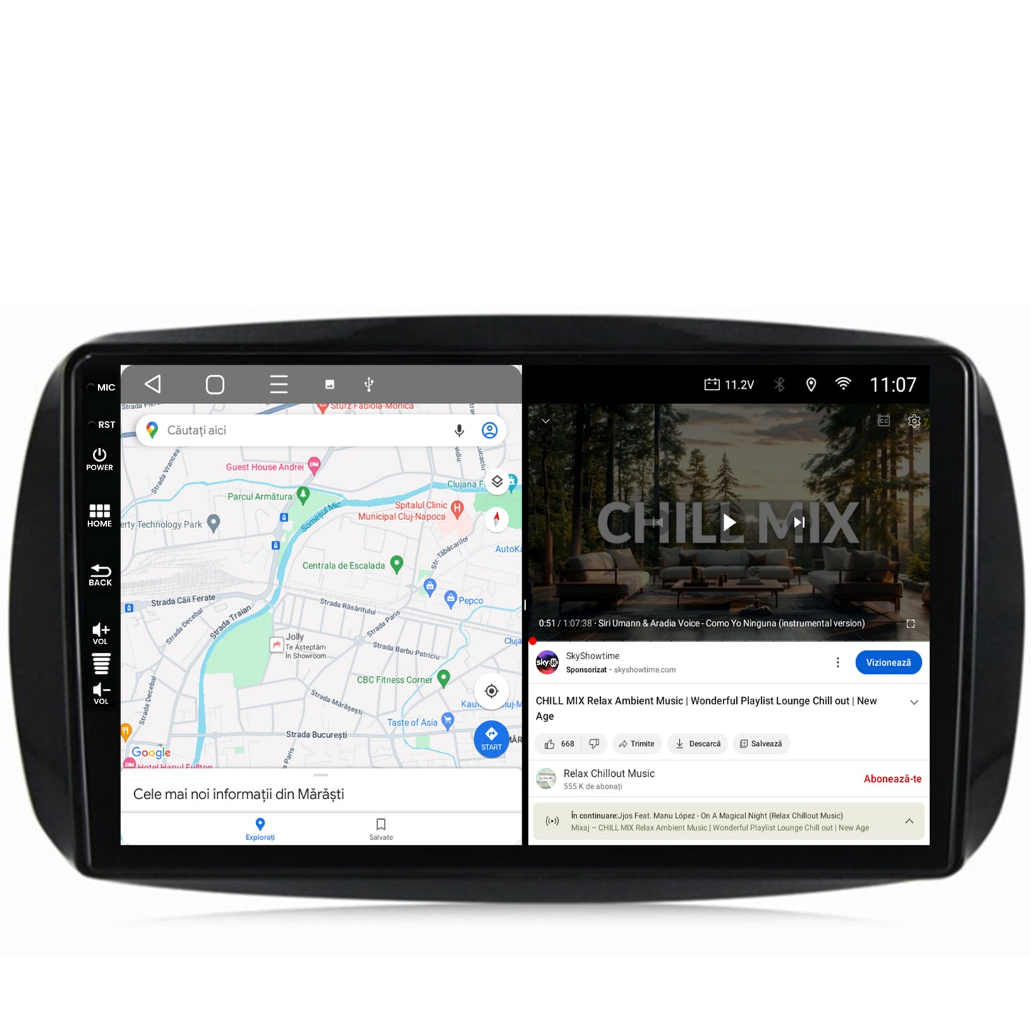 Navigatie HUB64 Smart For Two (2016-Prezent), 4GB RAM, Android, Quadcore, DSP, GPS, Wi-FI, Carplay, Android Auto, USB, Bluetooth, Waze, Touchscreen, 9 inch