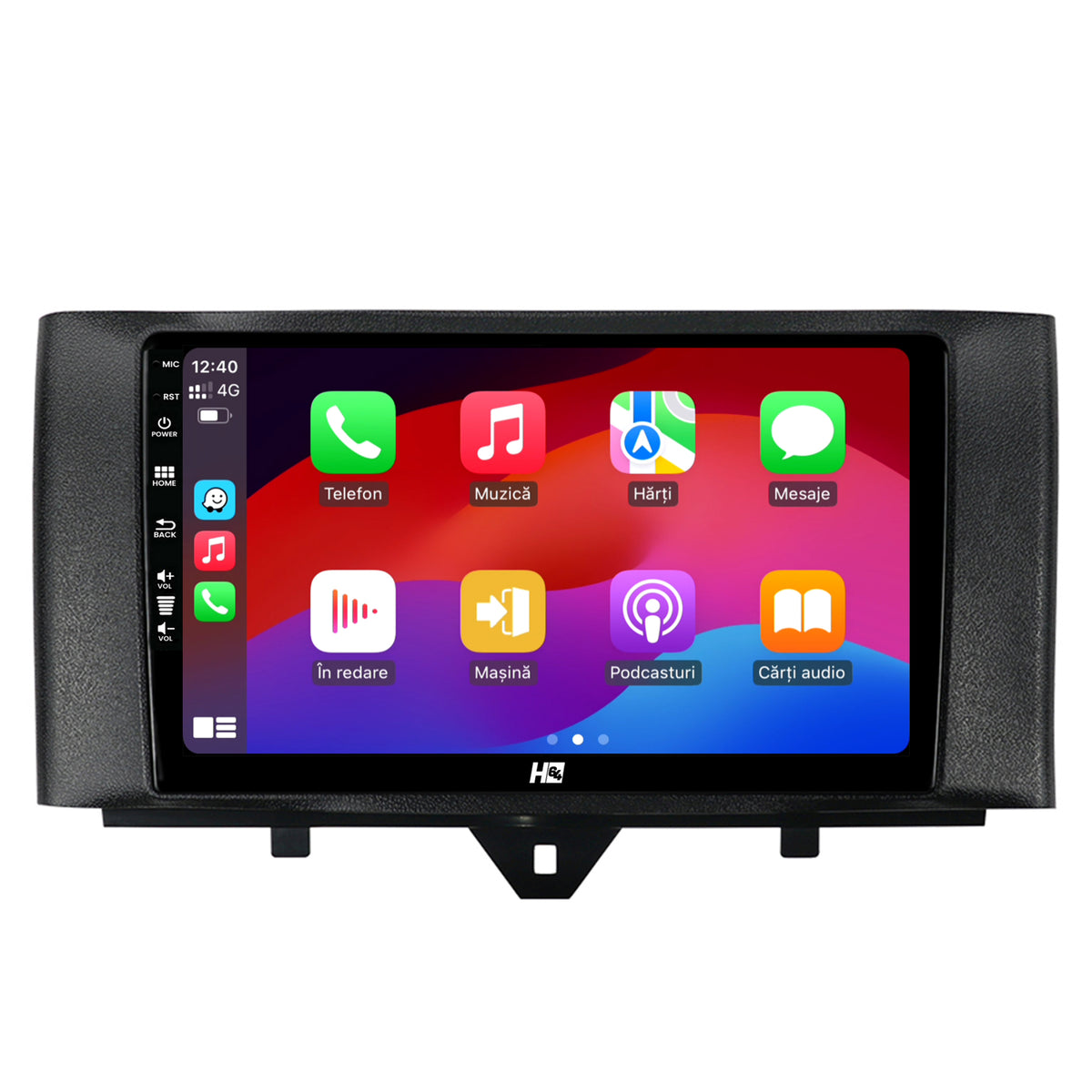 Navigatie HUB64 Smart Fortwo (2010-2015), 4GB RAM, Android, Quadcore, DSP, GPS, Wi-FI, Carplay, Android Auto, USB, Bluetooth, Waze, Touchscreen, 9 inch