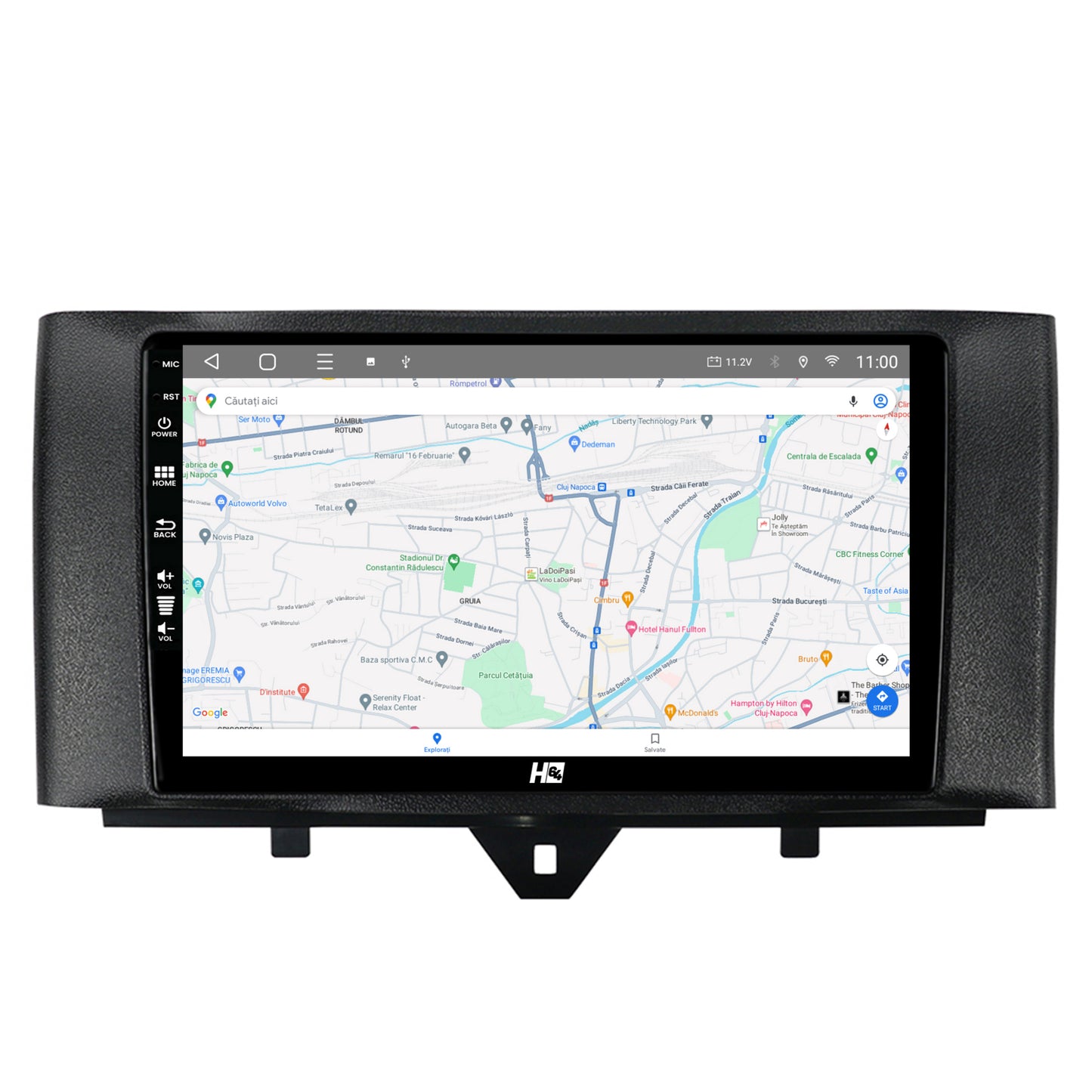 Navigatie HUB64 Smart Fortwo (2010-2015), 4GB RAM, Android, Octacore, Slot Sim 4G, DSP, GPS, Wi-FI, Carplay, Android Auto, USB, Bluetooth, Waze, Touchscreen, 9 inch