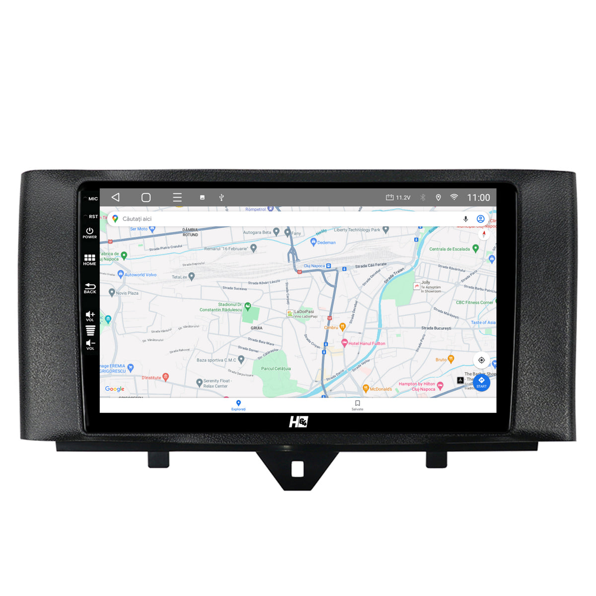 Navigatie HUB64 Smart Fortwo (2010-2015), 8GB RAM, Android, Octacore, Slot Sim 4G, DSP, GPS, Wi-FI, Carplay, Android Auto, USB, Bluetooth, Waze, Touchscreen, 9 Inch