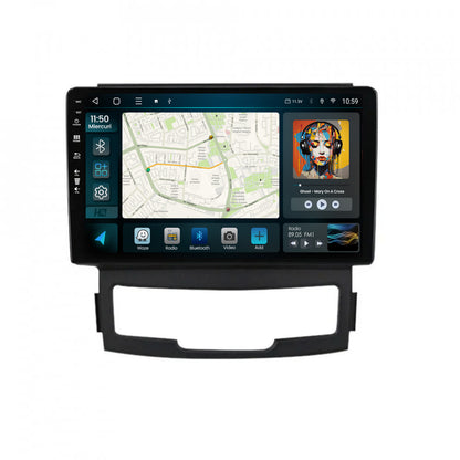 Navigatie HUB64 Ssang Yong Korando (2010-2013), 8GB RAM, Android, Octacore, Slot Sim 4G, DSP, GPS, Wi-FI, Carplay, Android Auto, USB, Bluetooth, Waze, Touchscreen, 9 Inch
