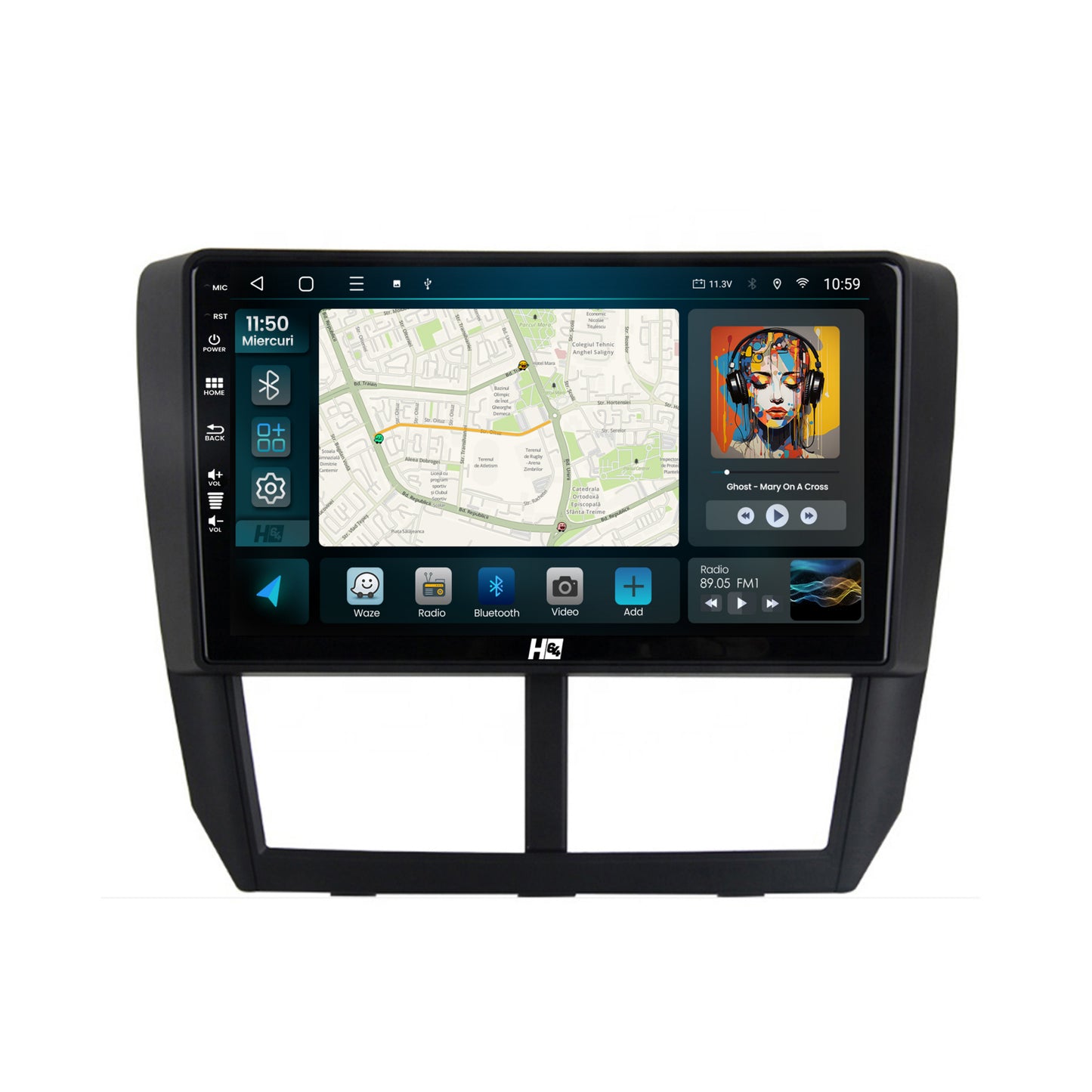 Navigatie HUB64 Subaru Forester (2007-2013), 2GB RAM, Android, GPS, Wi-FI, Carplay, Android Auto, USB, Bluetooth, Radio, Waze, Touchscreen, 9 inch