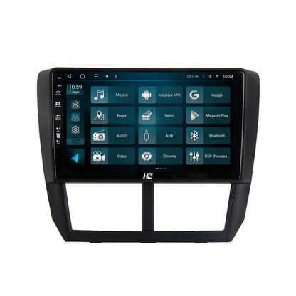 Navigatie HUB64 Subaru Forester (2007-2013), 4GB RAM, Android, Quadcore, DSP, GPS, Wi-FI, Carplay, Android Auto, USB, Bluetooth, Waze, Touchscreen, 9 inch