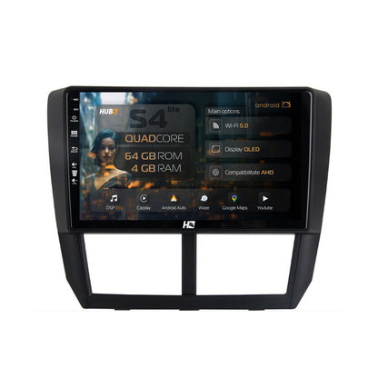 Navigatie HUB64 Subaru Forester (2007-2013), 4GB RAM, Android, Quadcore, DSP, GPS, Wi-FI, Carplay, Android Auto, USB, Bluetooth, Waze, Touchscreen, 9 inch
