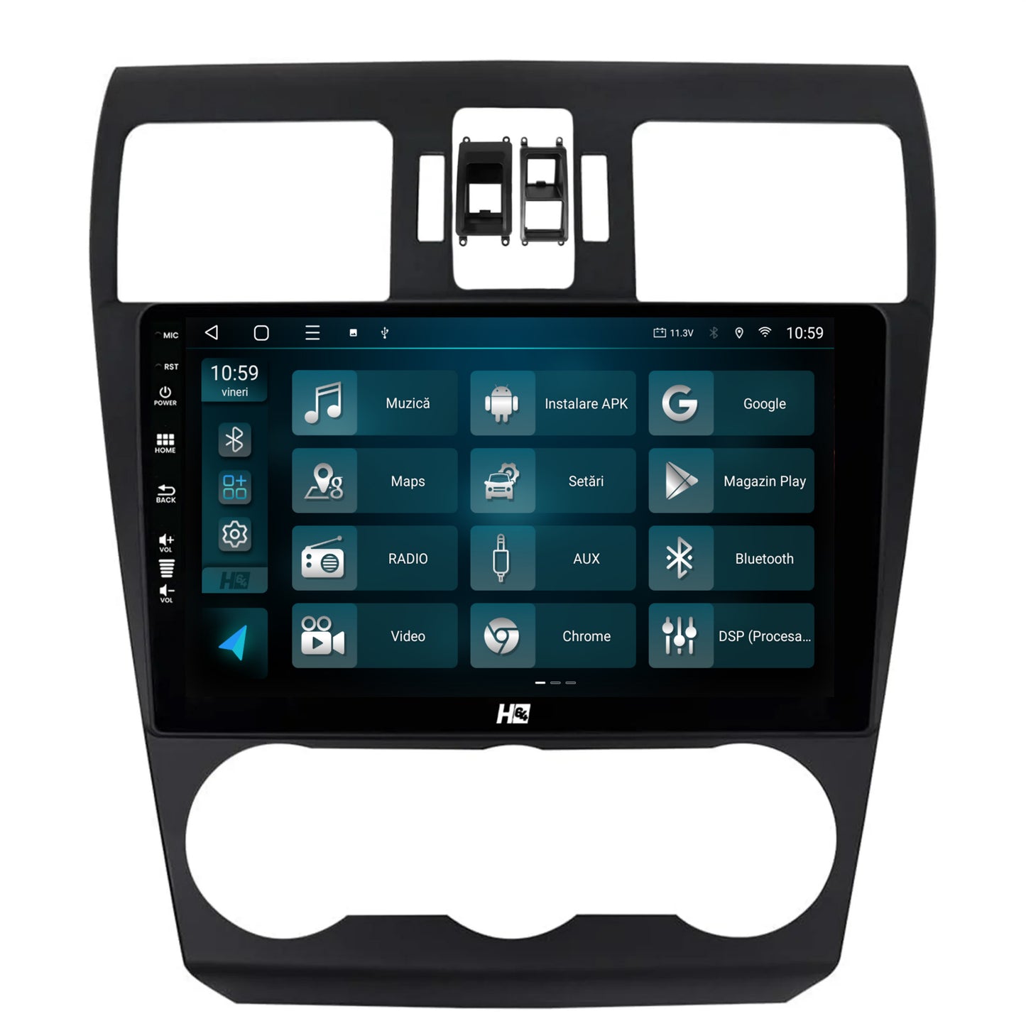 Navigatie HUB64 Subaru Forester (2012-2018), 4GB RAM, Android, Quadcore, DSP, GPS, Wi-FI, Carplay, Android Auto, USB, Bluetooth, Waze, Touchscreen, 9 inch