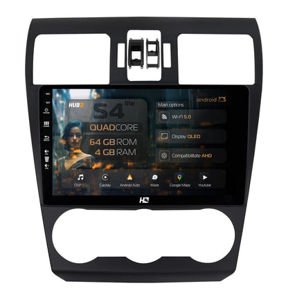 Navigatie HUB64 Subaru Forester (2012-2018), 4GB RAM, Android, Quadcore, DSP, GPS, Wi-FI, Carplay, Android Auto, USB, Bluetooth, Waze, Touchscreen, 9 inch