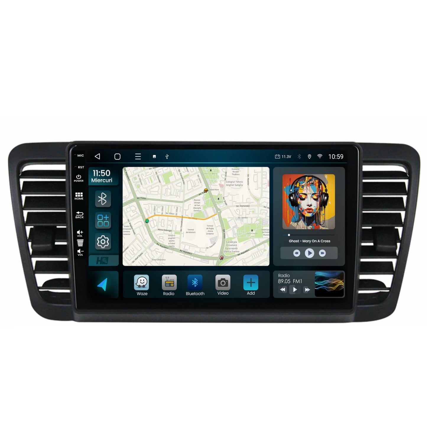 Navigatie HUB64 Subaru Legacy (2004-2010), 4GB RAM, Android, Quadcore, DSP, GPS, Wi-FI, Carplay, Android Auto, USB, Bluetooth, Waze, Touchscreen, 9 inch