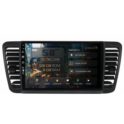Navigatie HUB64 Subaru Legacy (2004-2010), 8GB RAM, Android, Octacore, Slot Sim 4G, DSP, GPS, Wi-FI, Carplay, Android Auto, USB, Bluetooth, Waze, Touchscreen, 9 Inch