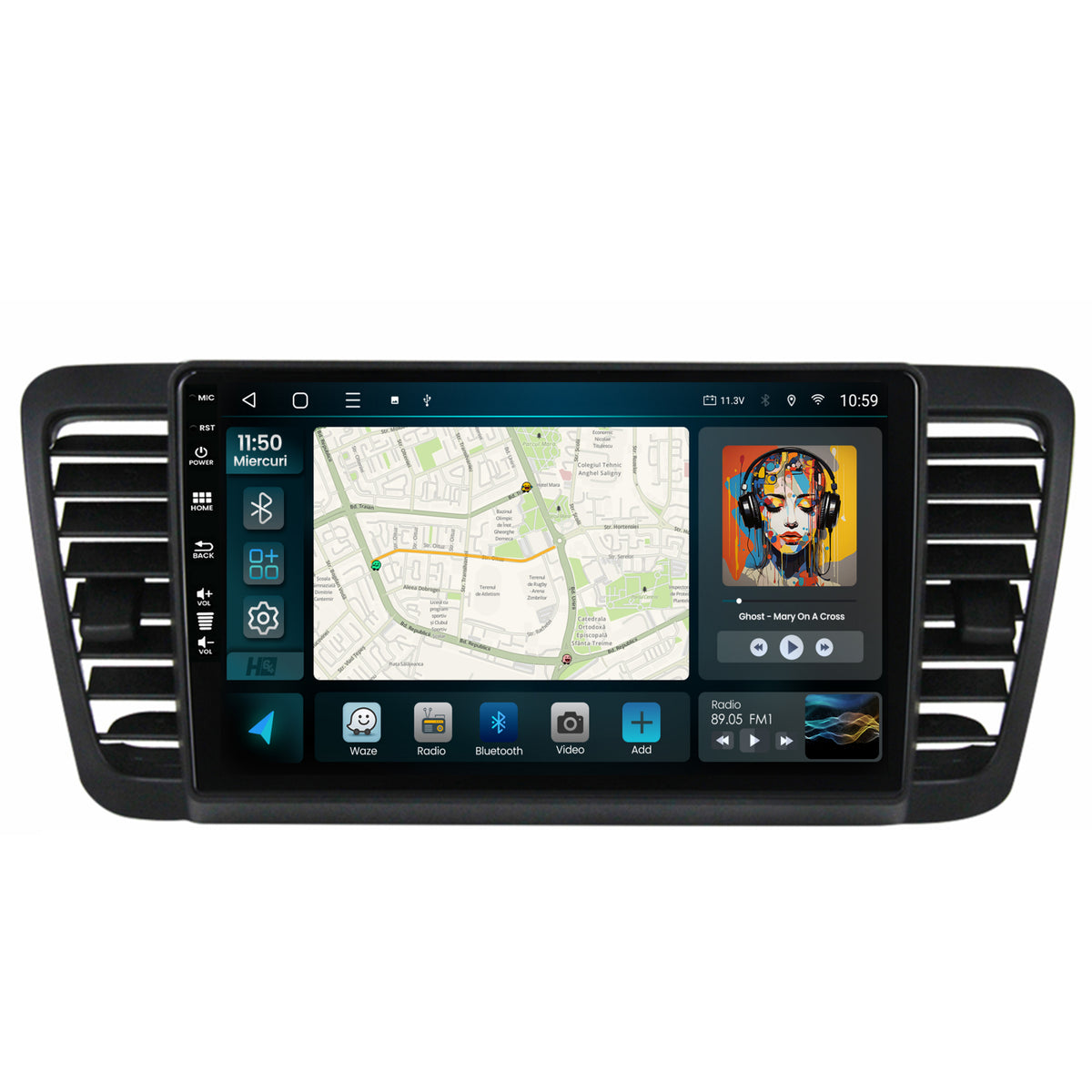 Navigatie HUB64 Subaru Legacy (2004-2010), 8GB RAM, Android, Octacore, Slot Sim 4G, DSP, GPS, Wi-FI, Carplay, Android Auto, USB, Bluetooth, Waze, Touchscreen, 9 Inch