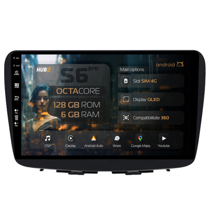 Navigatie HUB64 Suzuki Baleno, 6GB RAM, Android, Octacore, Slot Sim 4G, DSP, GPS, Wi-FI, Carplay, Android Auto, USB, Bluetooth, Waze, Touchscreen, 9 Inch
