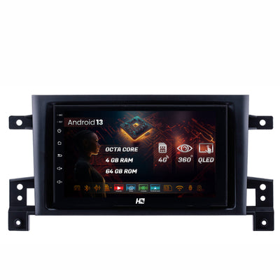 Navigatie HUB64 Suzuki Grand Vitara (2004-2014), 4GB RAM, Android, Octacore, Slot Sim 4G, DSP, GPS, Wi-FI, Carplay, Android Auto, USB, Bluetooth, Waze, Touchscreen, 7 Inch