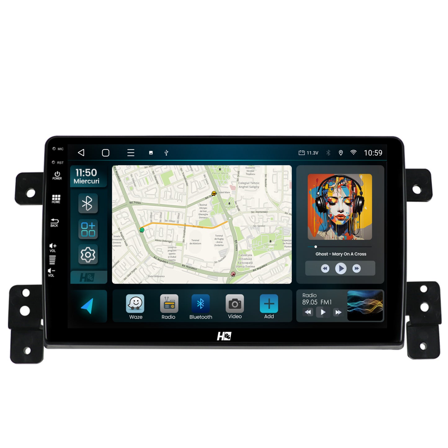 Navigatie HUB64 Suzuki Grand Vitara (2005-2015), 4GB RAM, Android, Quadcore, DSP, GPS, Wi-FI, Carplay, Android Auto, USB, Bluetooth, Waze, Touchscreen, 9 inch