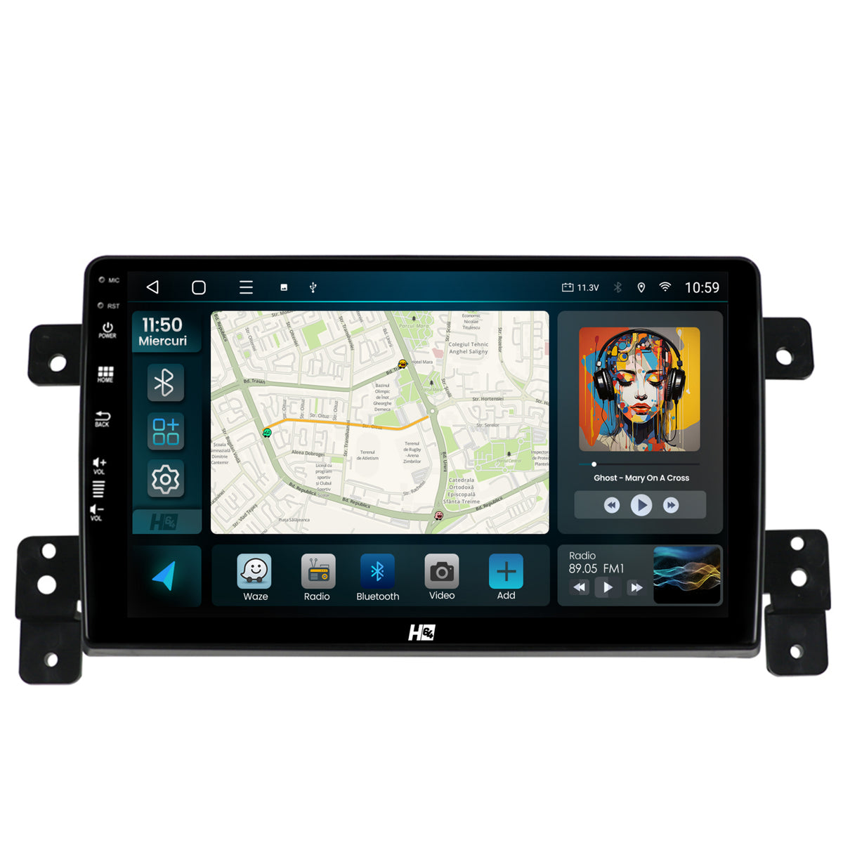 Navigatie HUB64 Suzuki Grand Vitara (2005-2015), 4GB RAM, Android, Quadcore, DSP, GPS, Wi-FI, Carplay, Android Auto, USB, Bluetooth, Waze, Touchscreen, 9 inch