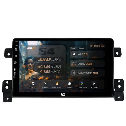 Navigatie HUB64 Suzuki Grand Vitara (2005-2015), 4GB RAM, Android, Quadcore, DSP, GPS, Wi-FI, Carplay, Android Auto, USB, Bluetooth, Waze, Touchscreen, 9 inch