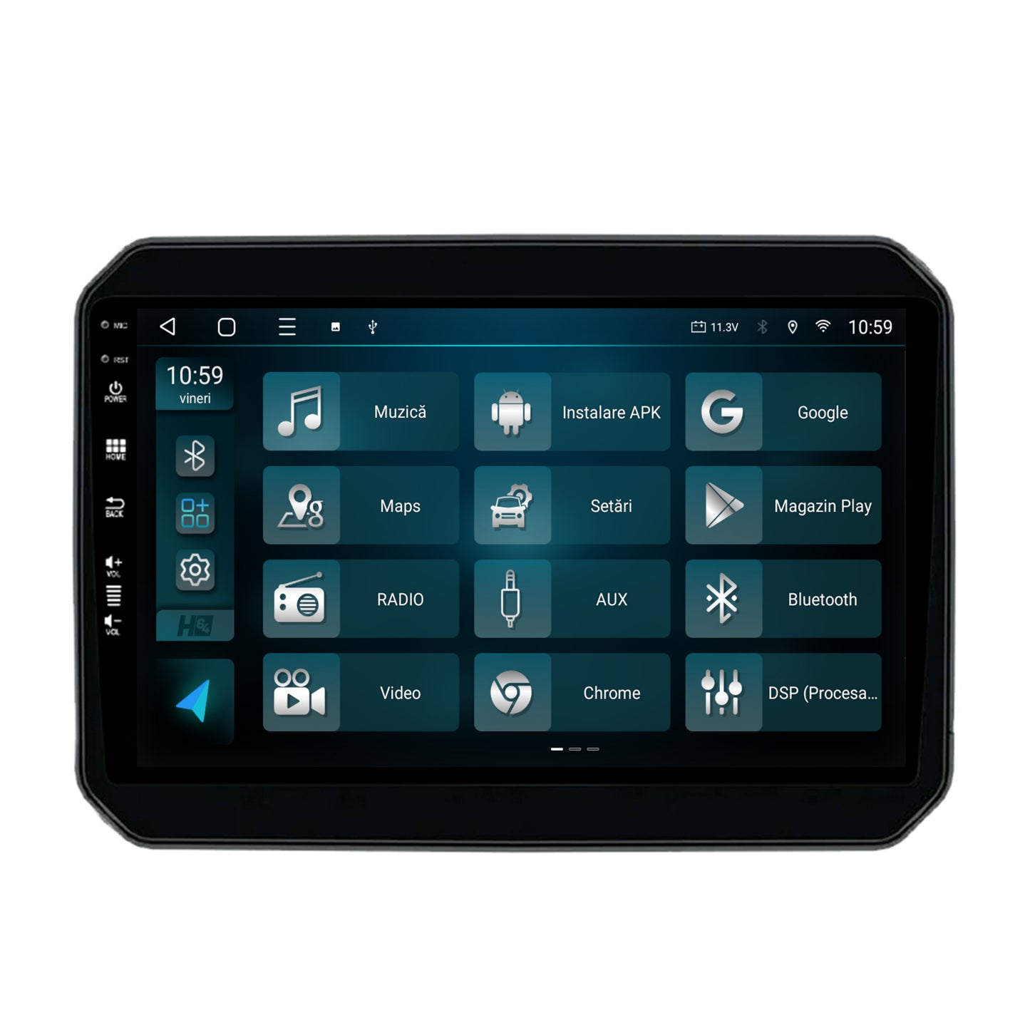 Navigatie HUB64 Suzuki Ignis (2016+), 2GB RAM, Android, GPS, Wi-FI, Carplay, Android Auto, USB, Bluetooth, Radio, Waze, Touchscreen, 9 inch