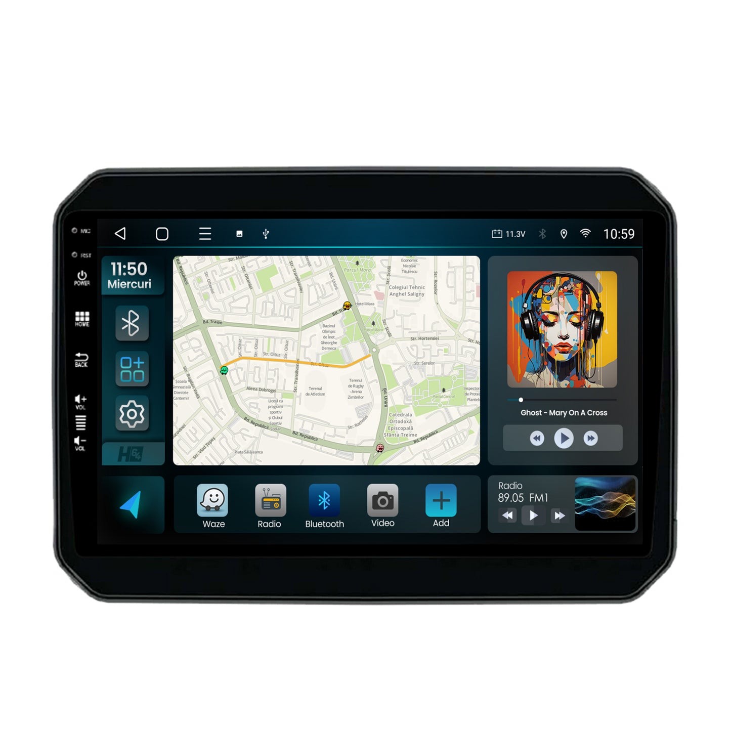 Navigatie HUB64 Suzuki Ignis (2016+), 6GB RAM, Android, Octacore, Slot Sim 4G, DSP, GPS, Wi-FI, Carplay, Android Auto, USB, Bluetooth, Waze, Touchscreen, 9 Inch