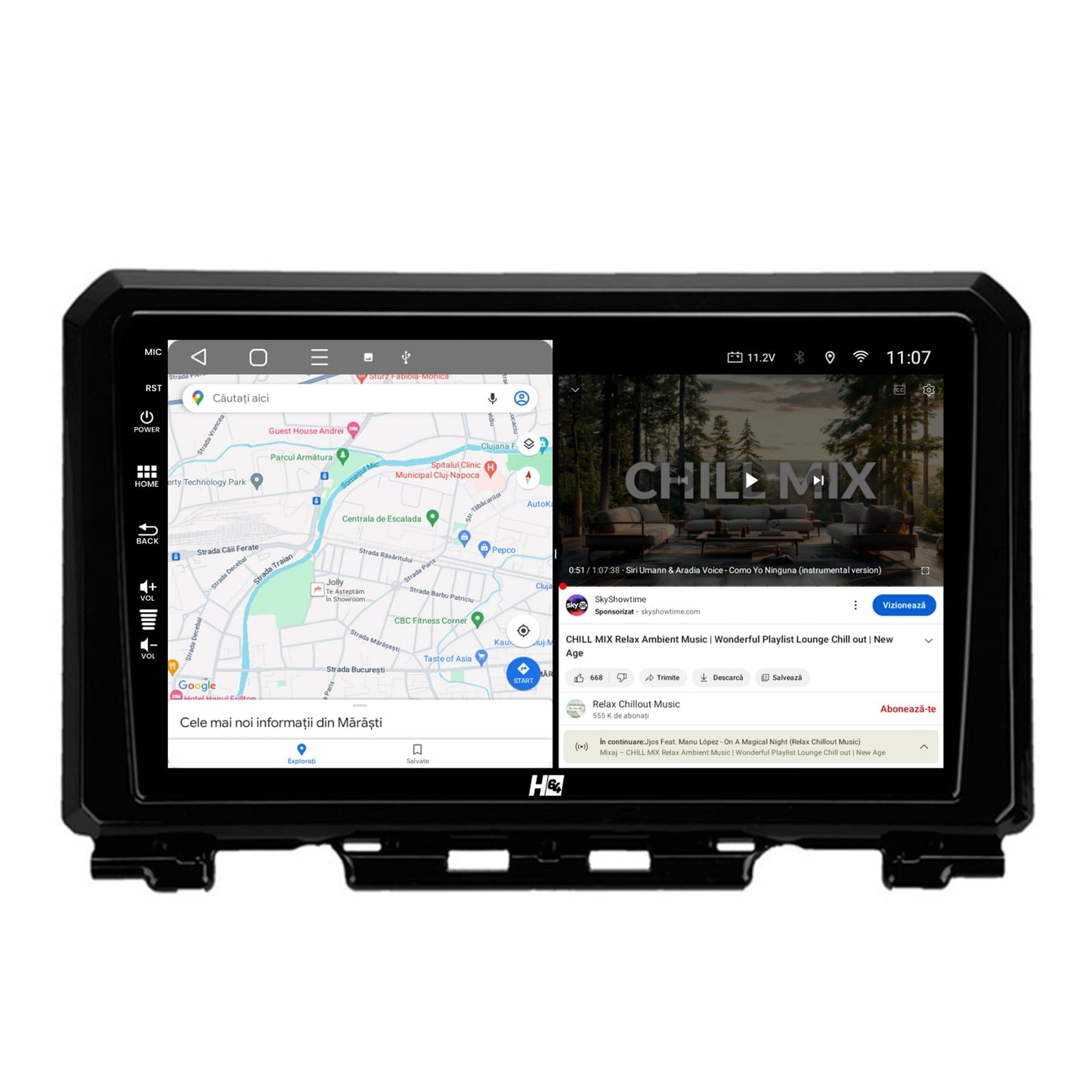 Navigatie HUB64 Suzuki Jimny (2018-2022), 4GB RAM, Android, Quadcore, DSP, GPS, Wi-FI, Carplay, Android Auto, USB, Bluetooth, Waze, Touchscreen, 9 inch