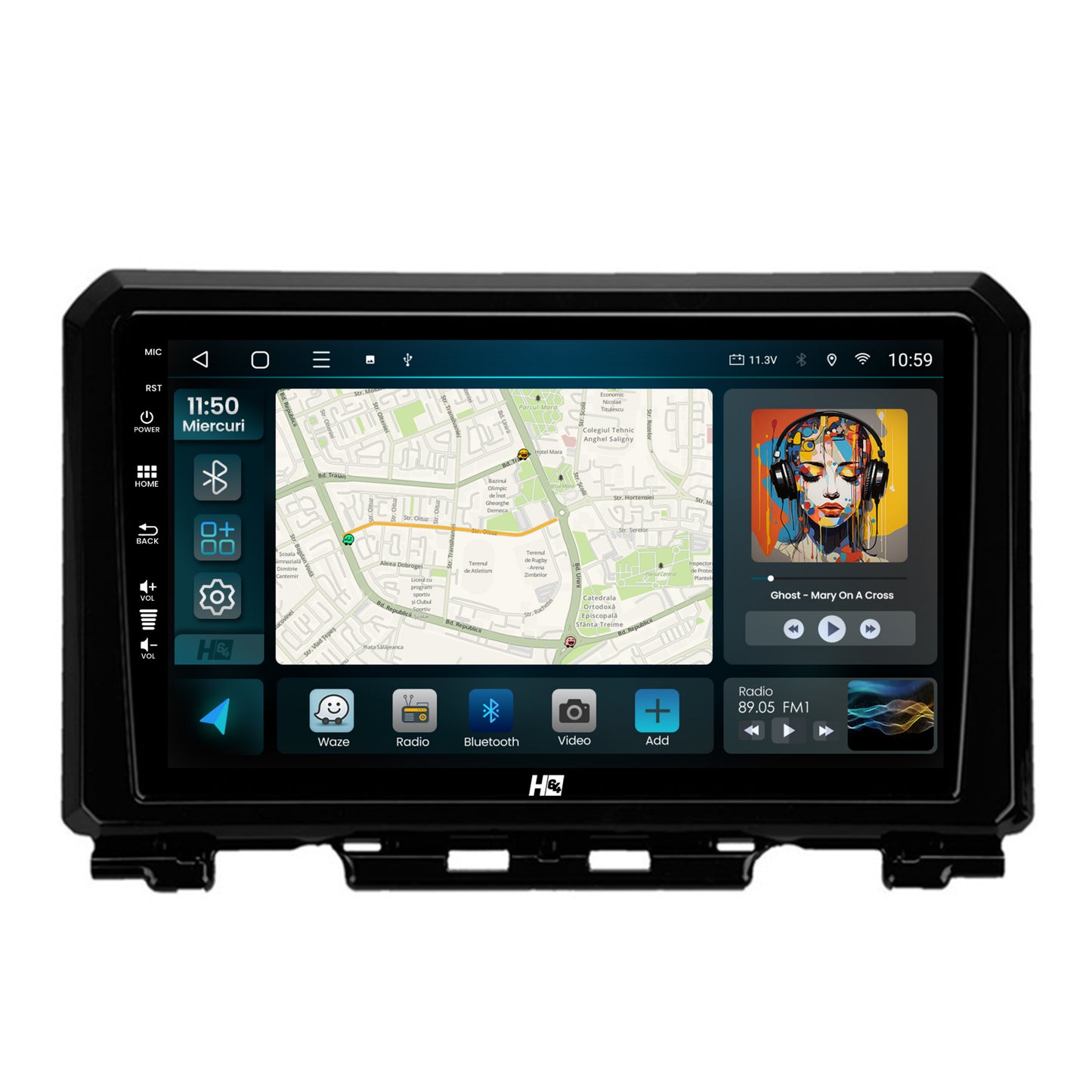 Navigatie HUB64 Suzuki Jimny (2018-2022), 8GB RAM, Android, Octacore, Slot Sim 4G, DSP, GPS, Wi-FI, Carplay, Android Auto, USB, Bluetooth, Waze, Touchscreen, 9 Inch