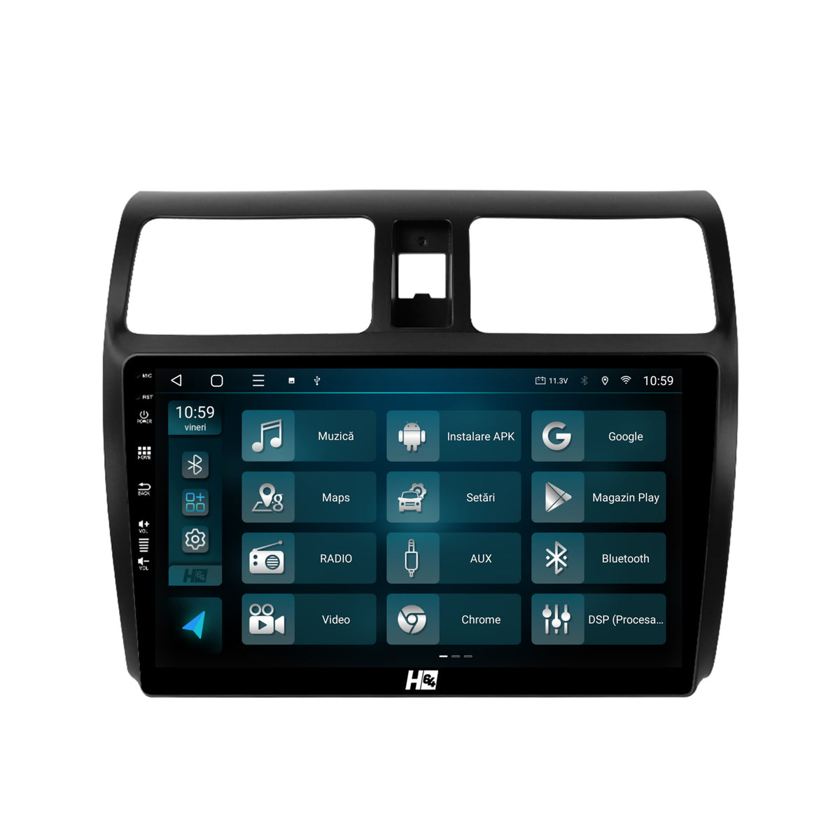 Navigatie HUB64 Suzuki Swift (2003-2010), 4GB RAM, Android, Quadcore, DSP, GPS, Wi-FI, Carplay, Android Auto, USB, Bluetooth, Waze, Touchscreen, 10.1 inch