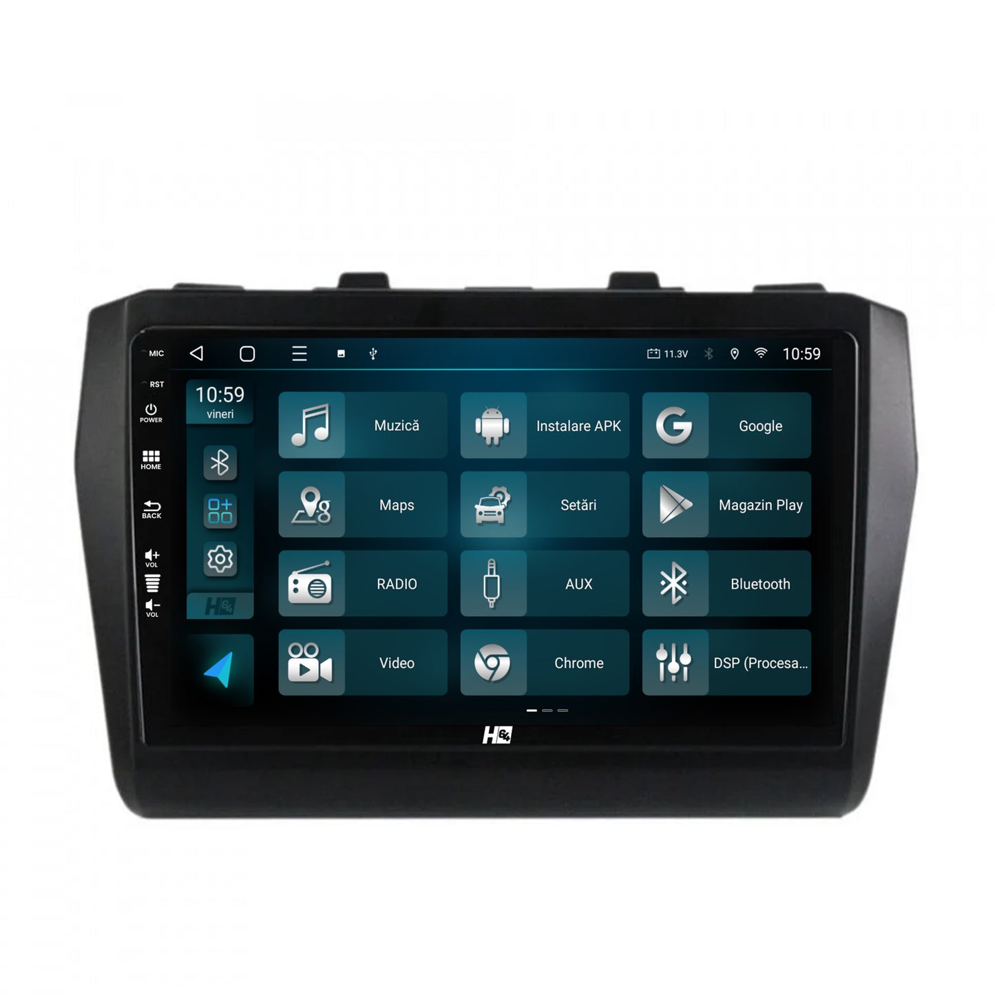 Navigatie HUB64 Suzuki Swift (2017+), 4GB RAM, Android, Quadcore, DSP, GPS, Wi-FI, Carplay, Android Auto, USB, Bluetooth, Waze, Touchscreen, 9 inch