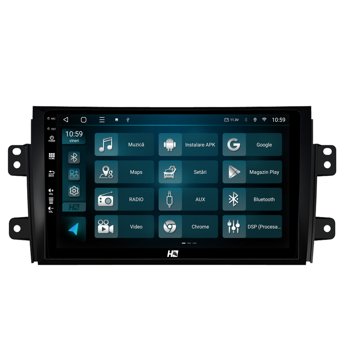 Navigatie HUB64 Suzuki SX4 / Fiat Sedici, 2GB RAM, Android, GPS, Wi-FI, Carplay, Android Auto, USB, Bluetooth, Radio, Waze, Touchscreen, 9 inch