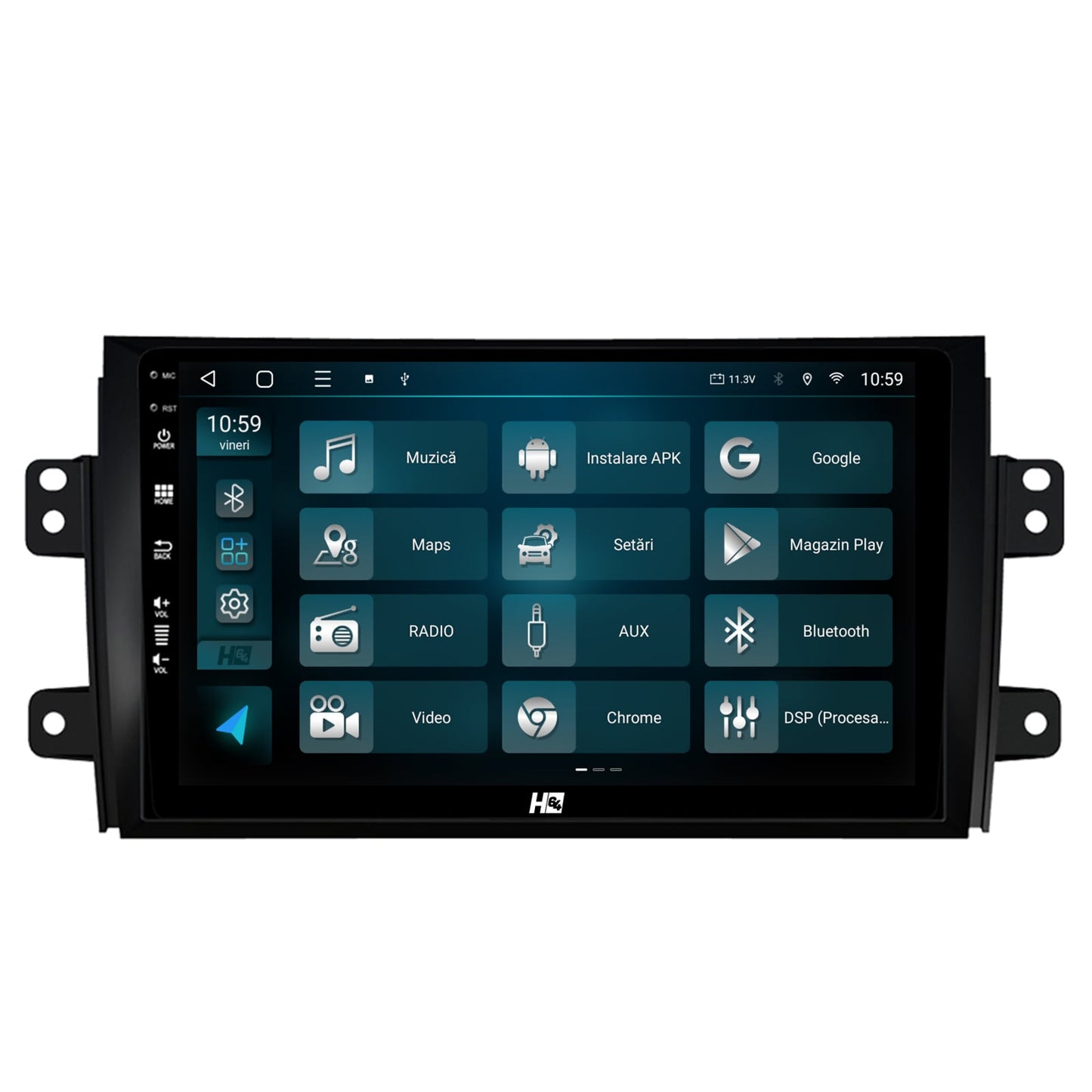 Navigatie HUB64 Suzuki SX4 / Fiat Sedici, 4GB RAM, Android, Octacore, Slot Sim 4G, DSP, GPS, Wi-FI, Carplay, Android Auto, USB, Bluetooth, Waze, Touchscreen, 9 inch