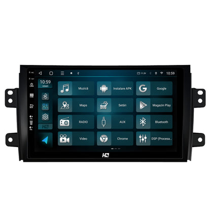 Navigatie HUB64 Suzuki SX4 / Fiat Sedici, 4GB RAM, Android, Octacore, Slot Sim 4G, DSP, GPS, Wi-FI, Carplay, Android Auto, USB, Bluetooth, Waze, Touchscreen, 9 inch