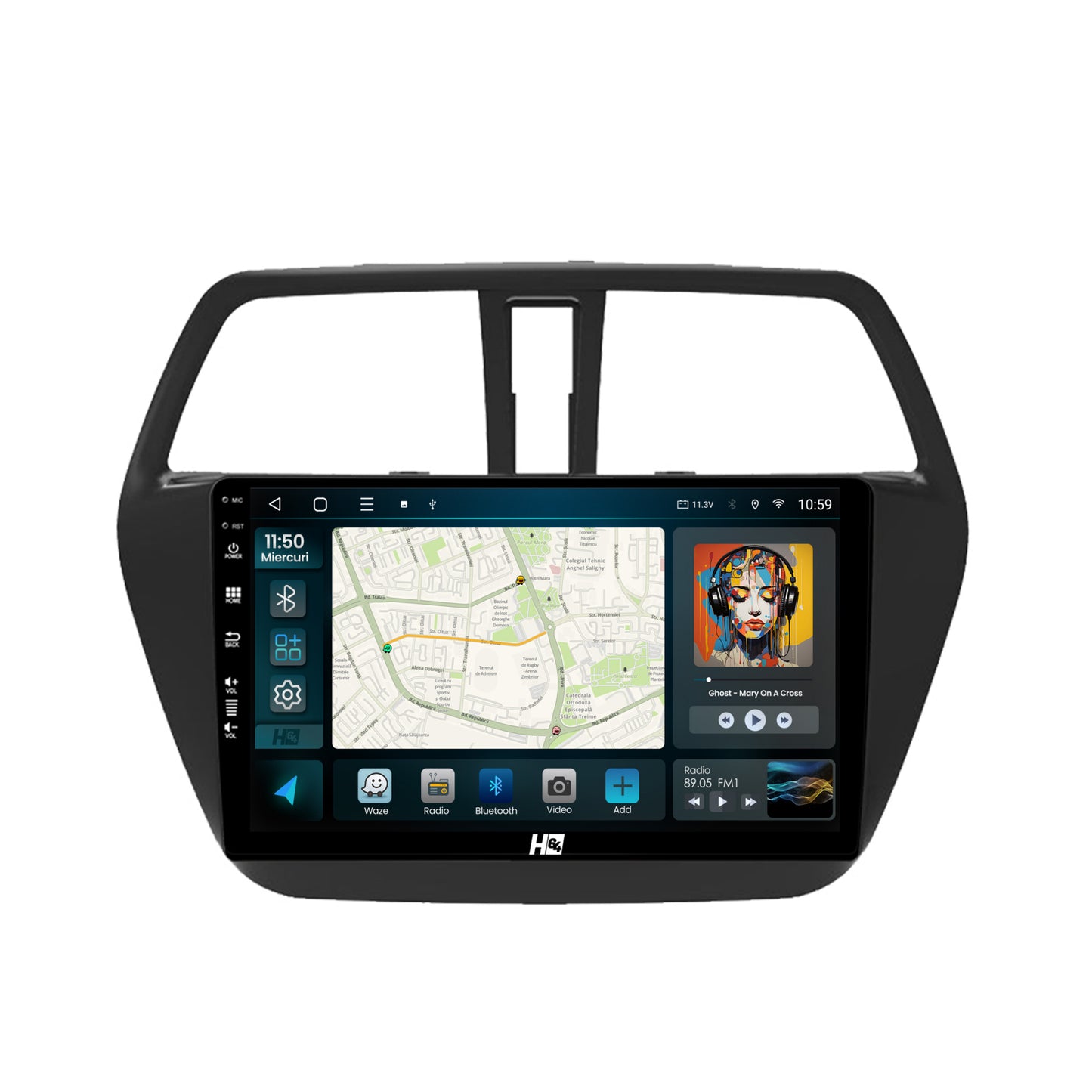 Navigatie HUB64 Suzuki SX4 S-Cross (2014-2020), 2GB RAM, Android, GPS, Wi-FI, Carplay, Android Auto, USB, Bluetooth, Radio, Waze, Touchscreen, 9 inch