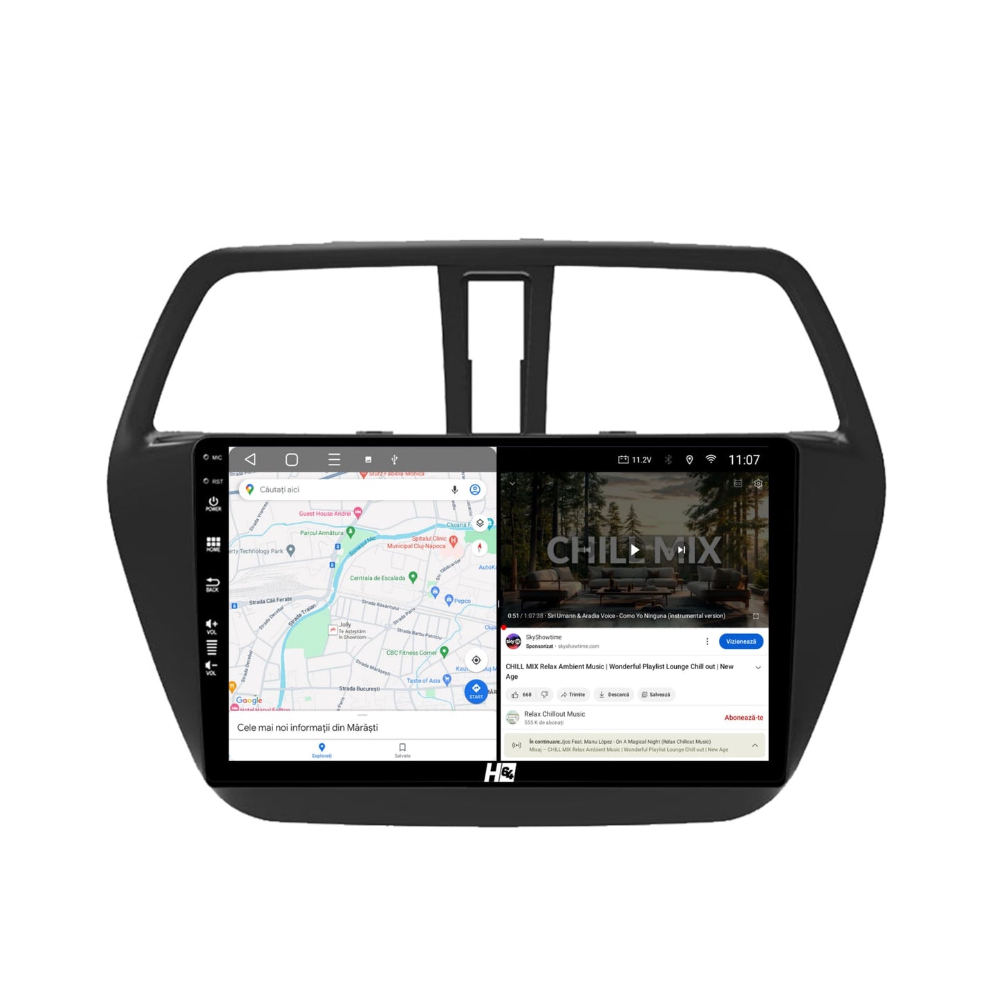 Navigatie HUB64 Suzuki SX4 S-Cross (2014-2020), 8GB RAM, Android, Octacore, Slot Sim 4G, DSP, GPS, Wi-FI, Carplay, Android Auto, USB, Bluetooth, Waze, Touchscreen, 9 Inch