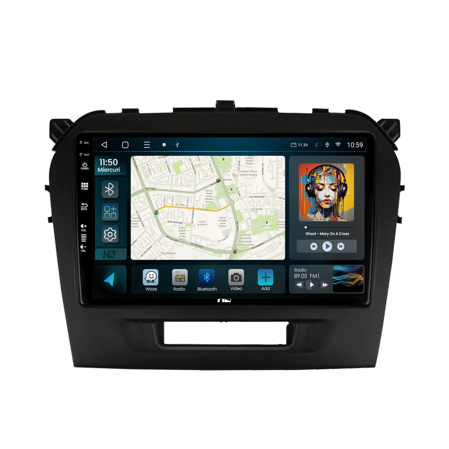 Navigatie HUB64 Suzuki Vitara (2015+), 4GB RAM, Android, Octacore, Slot Sim 4G, DSP, GPS, Wi-FI, Carplay, Android Auto, USB, Bluetooth, Waze, Touchscreen, 9 inch
