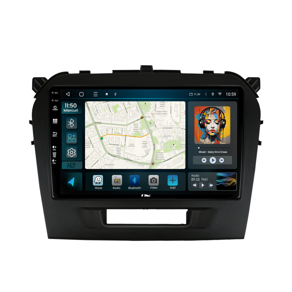 Navigatie HUB64 Suzuki Vitara (2015+), 4GB RAM, Android, Quadcore, DSP, GPS, Wi-FI, Carplay, Android Auto, USB, Bluetooth, Waze, Touchscreen, 9 inch