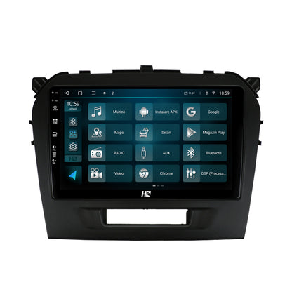 Navigatie HUB64 Suzuki Vitara (2015+), 8GB RAM, Android, Octacore, Slot Sim 4G, DSP, GPS, Wi-FI, Carplay, Android Auto, USB, Bluetooth, Waze, Touchscreen, 9 Inch