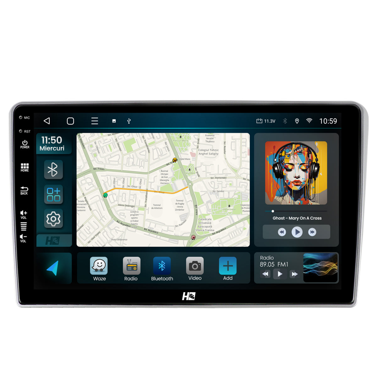 Navigatie HUB64 Toyota Auris (2006-2012), 2GB RAM, Android, GPS, Wi-FI, Carplay, Android Auto, USB, Bluetooth, Radio, Waze, Touchscreen, 9 inch