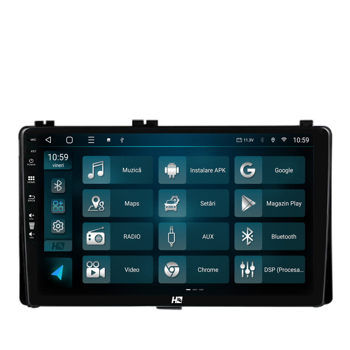 Navigatie HUB64 Toyota Auris/ Corolla (2016+), 4GB RAM, Android, Quadcore, DSP, GPS, Wi-FI, Carplay, Android Auto, USB, Bluetooth, Waze, Touchscreen, 9 inch