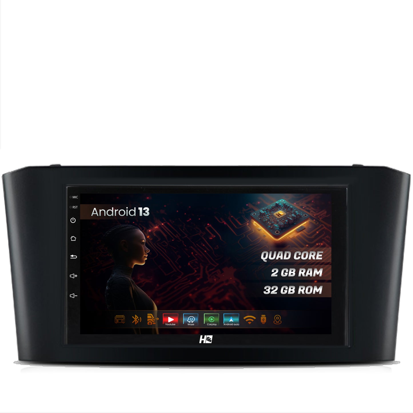 Navigatie HUB64 Toyota Avensis (2004-2008), 2GB RAM, Android, GPS, Wi-FI, Carplay, Android Auto, USB, Bluetooth, Radio, Waze, Touchscreen, 7 Inch
