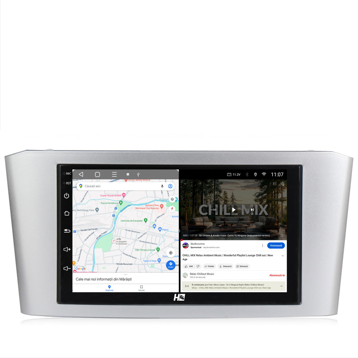 Navigatie HUB64 Toyota Avensis (2004-2008), 4GB RAM, Android, Octacore, Slot Sim 4G, DSP, GPS, Wi-FI, Carplay, Android Auto, USB, Bluetooth, Waze, Touchscreen, 7 Inch