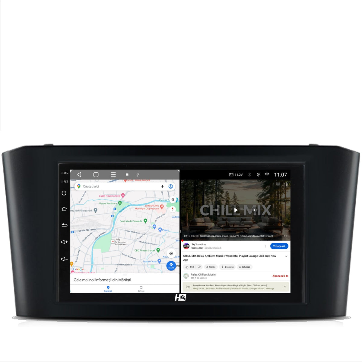 Navigatie HUB64 Toyota Avensis (2004-2008), 4GB RAM, Android, Octacore, Slot Sim 4G, DSP, GPS, Wi-FI, Carplay, Android Auto, USB, Bluetooth, Waze, Touchscreen, 7 Inch