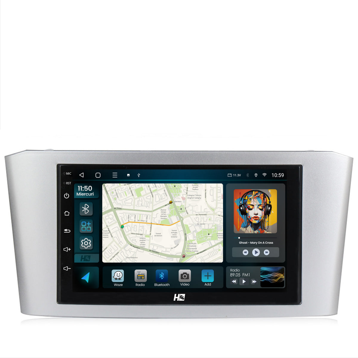 Navigatie HUB64 Toyota Avensis (2004-2008), 4GB RAM, Android, Octacore, Slot Sim 4G, DSP, GPS, Wi-FI, Carplay, Android Auto, USB, Bluetooth, Waze, Touchscreen, 7 Inch