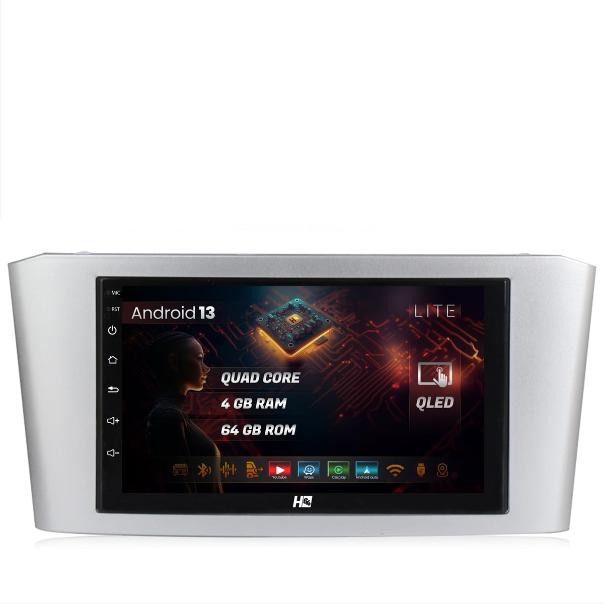 Navigatie HUB64 Toyota Avensis (2004-2008), 4GB RAM, Android, Quadcore, DSP, GPS, Wi-FI, Carplay, Android Auto, USB, Bluetooth, Waze, Touchscreen, 7 inch
