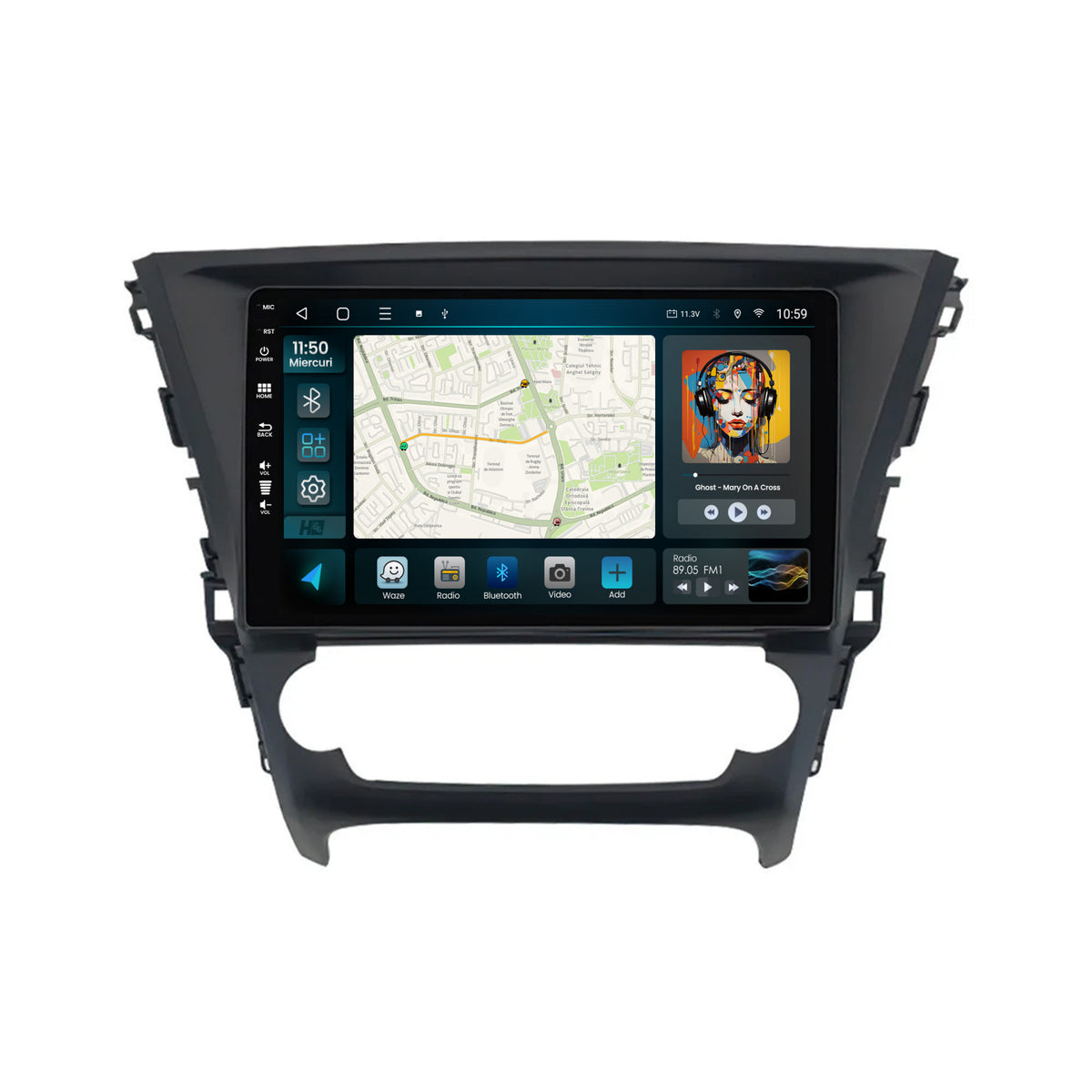 Navigatie HUB64 Toyota Avensis (2015-2018), 8GB RAM, Android, Octacore, Slot Sim 4G, DSP, GPS, Wi-FI, Carplay, Android Auto, USB, Bluetooth, Waze, Touchscreen, 10.1 Inch