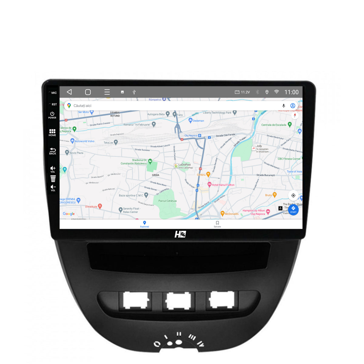 Navigatie HUB64 Toyota AYGO / Citroen C1 (2005-2014), 2GB RAM, Android, GPS, Wi-FI, Carplay, Android Auto, USB, Bluetooth, Radio, Waze, Touchscreen, 10.1 inch